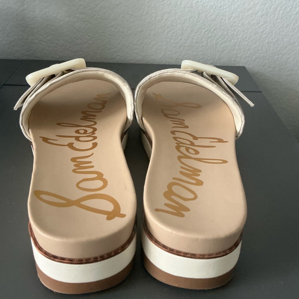Sam Edelman Ariane Women's Cream Slide Platform Sandals (Size 9) - Picture 7 of 9